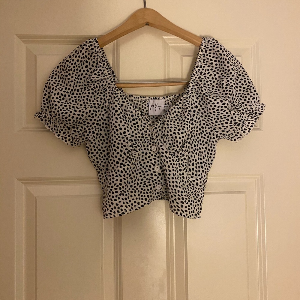princess polly black and white blouse